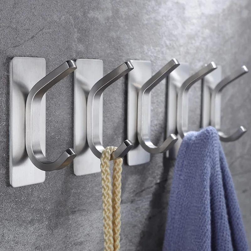 

304 Stainless Steel Multi-purpose Coat Hooks Coat Hooks Bathroom Towel Hooks Perforated/No Perforation Two Installation Methods