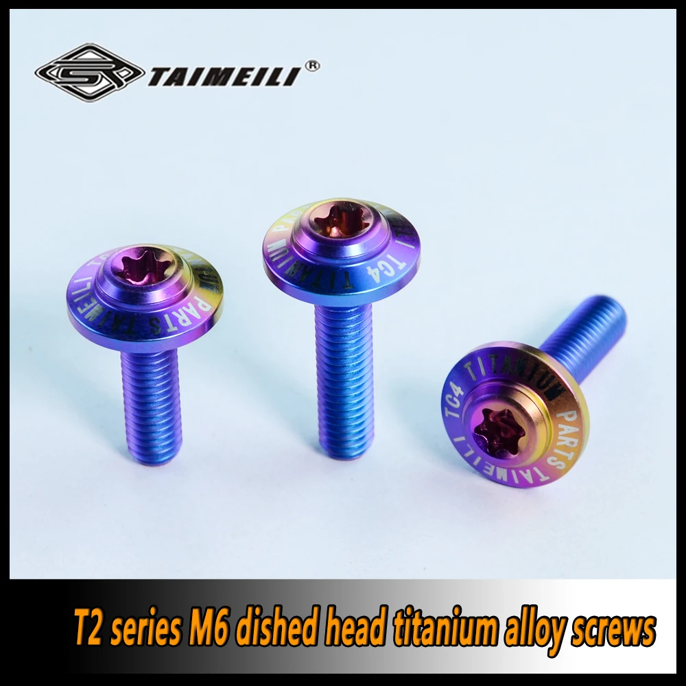 Taimeili 1 stücke titan legierung bolzen t2 serie gewölbte schraube m6 x10/16/20/25/30 mmlokomotiv schale modifikation und reparatur