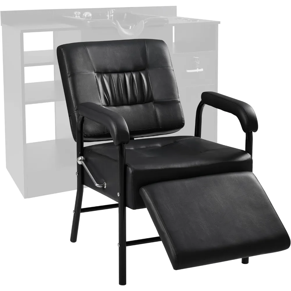 

Shampoo Chair with Footrest for Salon, Adjustable Reclining Up to 90-150°Salon Seat for Barber Equipment, Hair Stylist, Leather