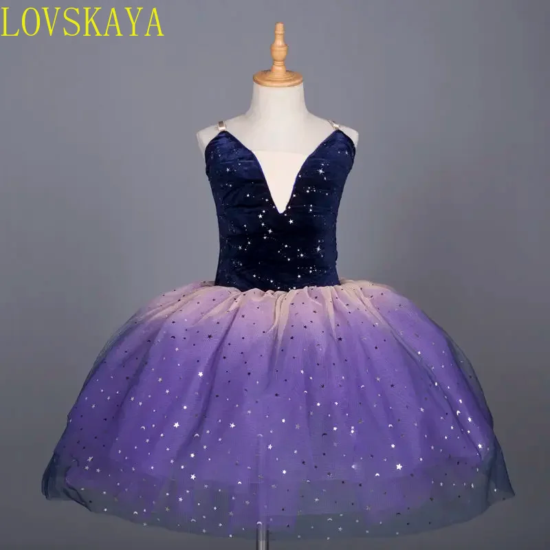 Girl's dress, children's clothing, ballet skirt, adjustable strap, ballet skirt, group performance performance costume