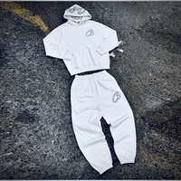 Harajuku couples Clothing set Street retro Gothic tracksuit Y2K Trend Hip Hop personality pattern embroidery oversized tracksuit