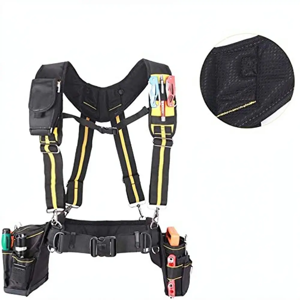 Durable Tool Belt Suspenders X Shape Design Comfortable Shoulder Straps For Heavy Duty Construction Tool Organizer