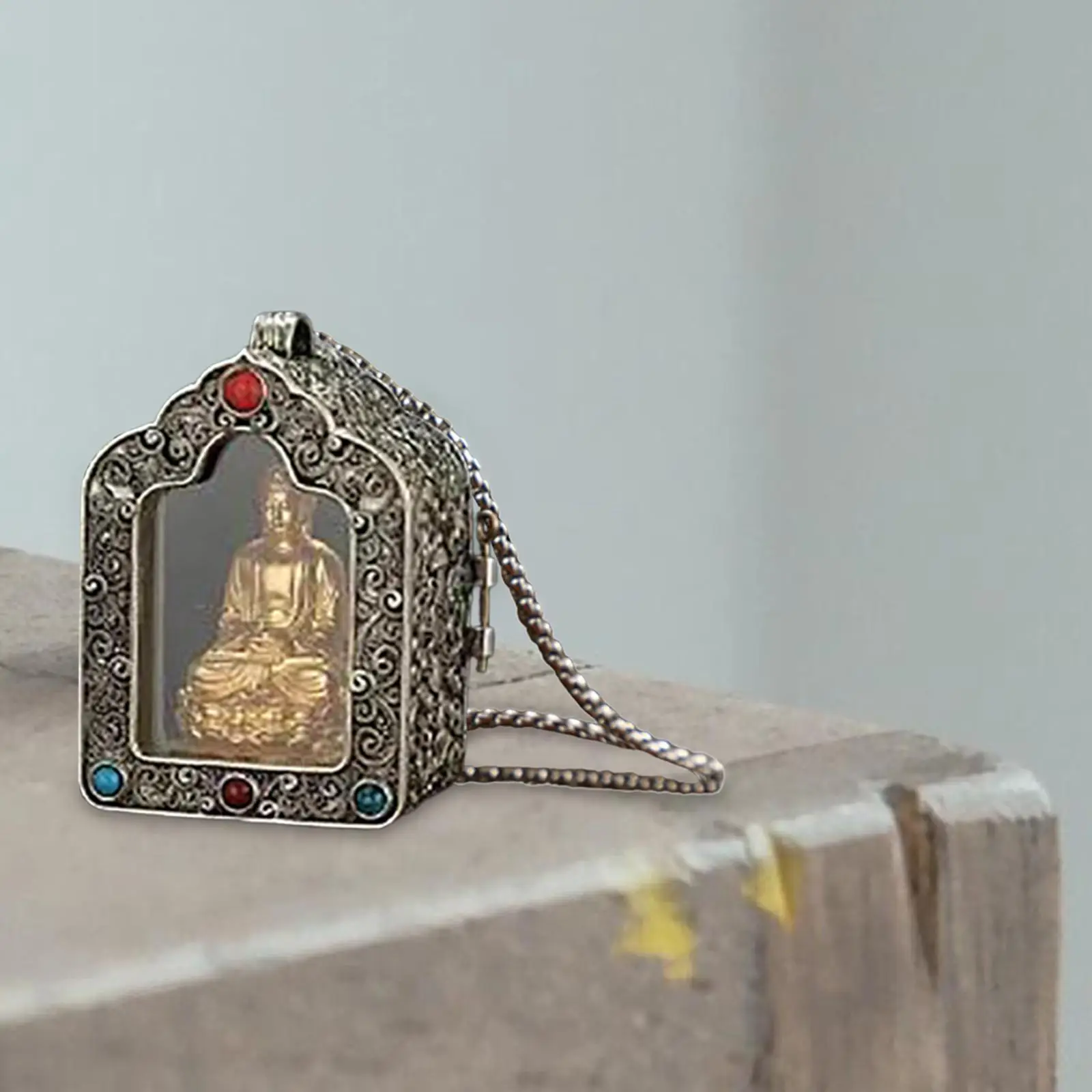 Gawu Box Tibet Amulet Decor Memorial Keepsake Collectibles Tibetan Necklace