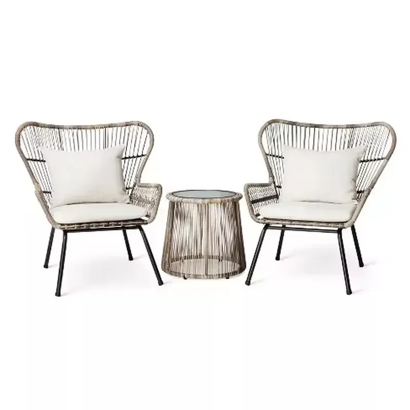 Modern Teak Leisure Furniture Set Factory Direct Outdoor Patio Wicker Table Chair for Living Room Dining Hotel Balcony