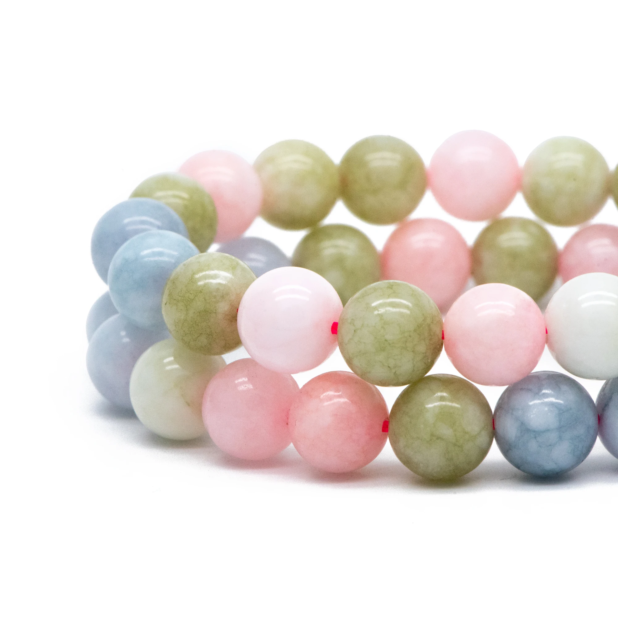 10mm Morganite Color Dyed Jade Smooth Round Beads, Jewelry Making Stone Beads DIY Crafts (TR-020)