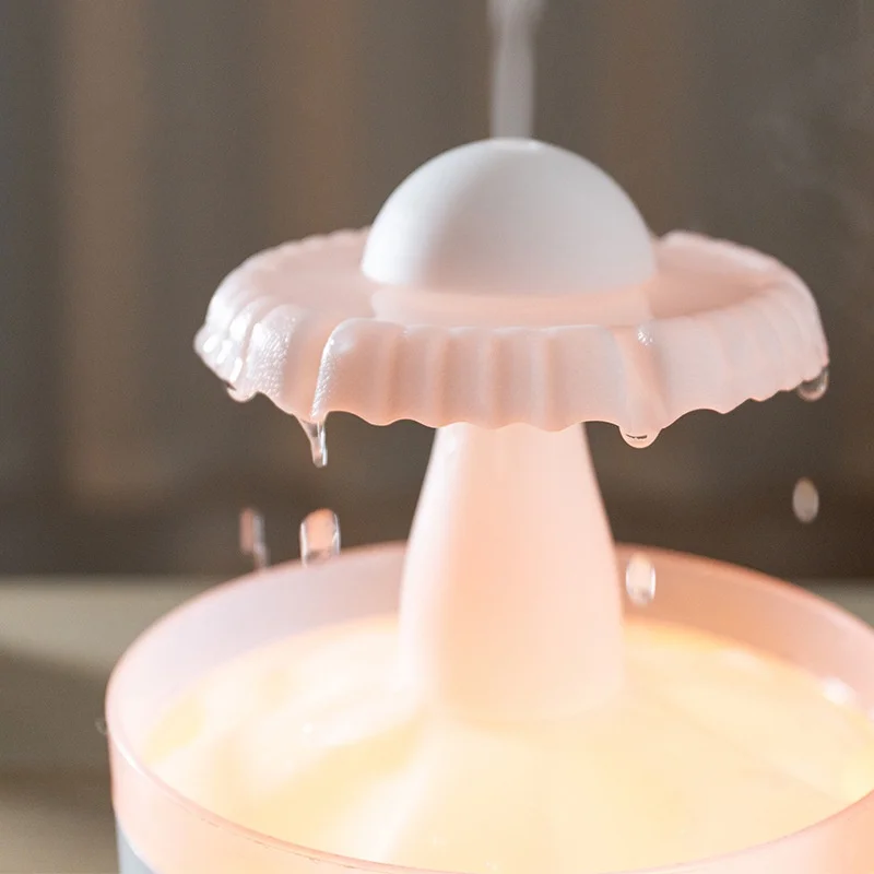 Difusor de óleo essencial de umidificador de ar ultrassônico de gota de chuva, luz LED de 7 cores com design de gota de água, aromaterapia silenciosa para casa