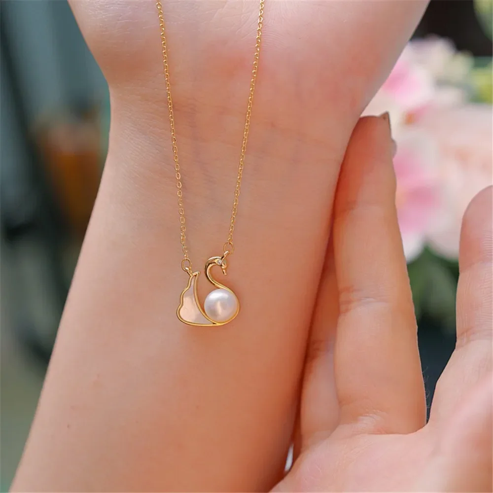 18K Gold Plated Pearl Chain Set, DIY Jewelry Making Supplies, Blank Pendant  Bases for Handmade Accessories, No Pearl