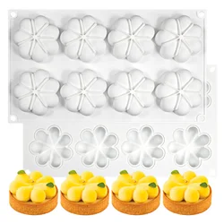 8 Cavity Flower Shaped Silicone Mold Fondant Cake Decoration Mold DIY Chocolate Jelly Baking Tools Soap Candle Mould Bakeware