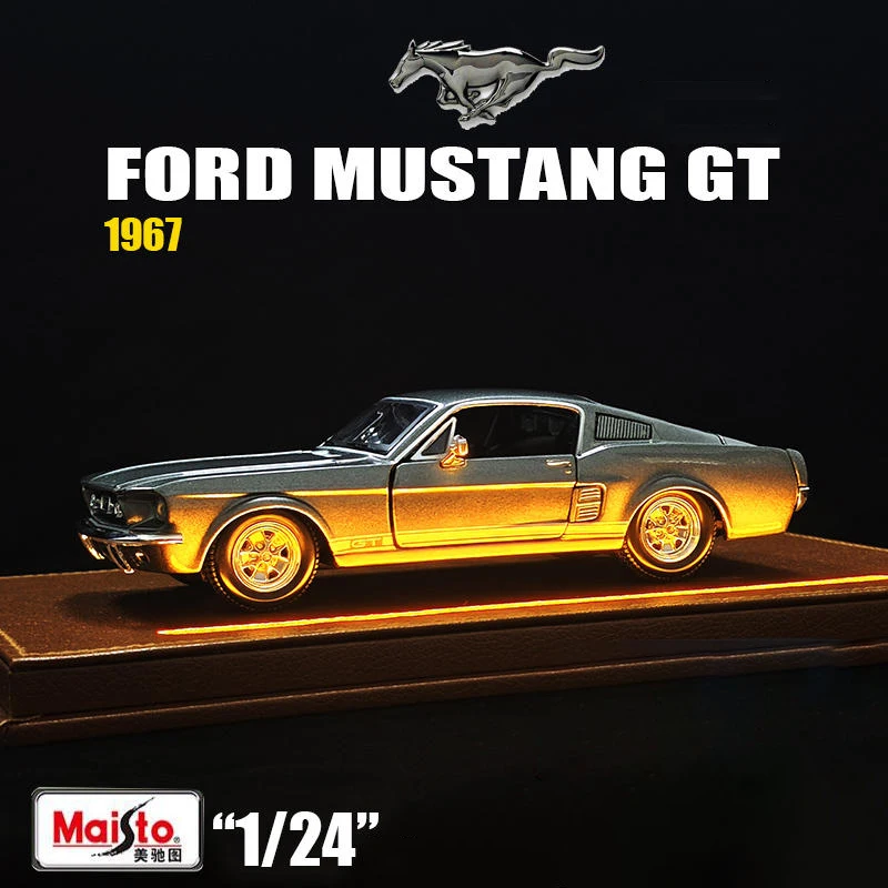 Maisto 1:24 1967 フォード マスタング GT 合金スポーツカーモデル ダイキャストメタル レーシングカー 車モデル シミュレーション コレクション キッズギフト