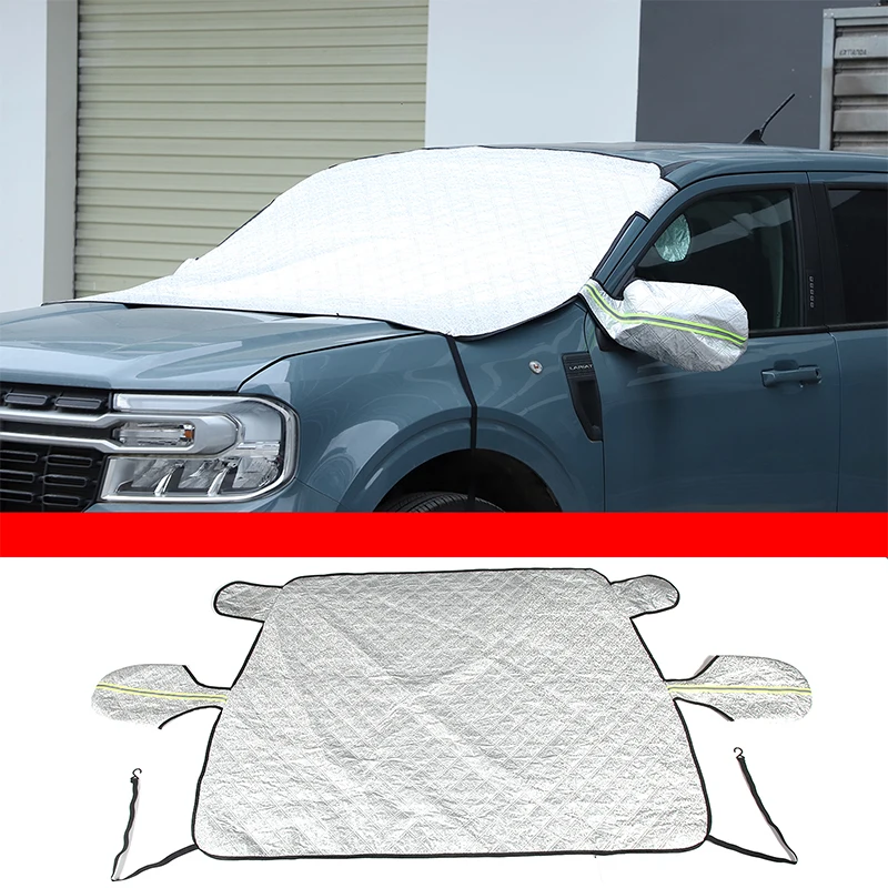 For Ford Maverick 2022-2023 Car Front Windshield Sunshades with Ear Anti-sun Anti-ice Waterproof Sunshade Attraction Outdoor