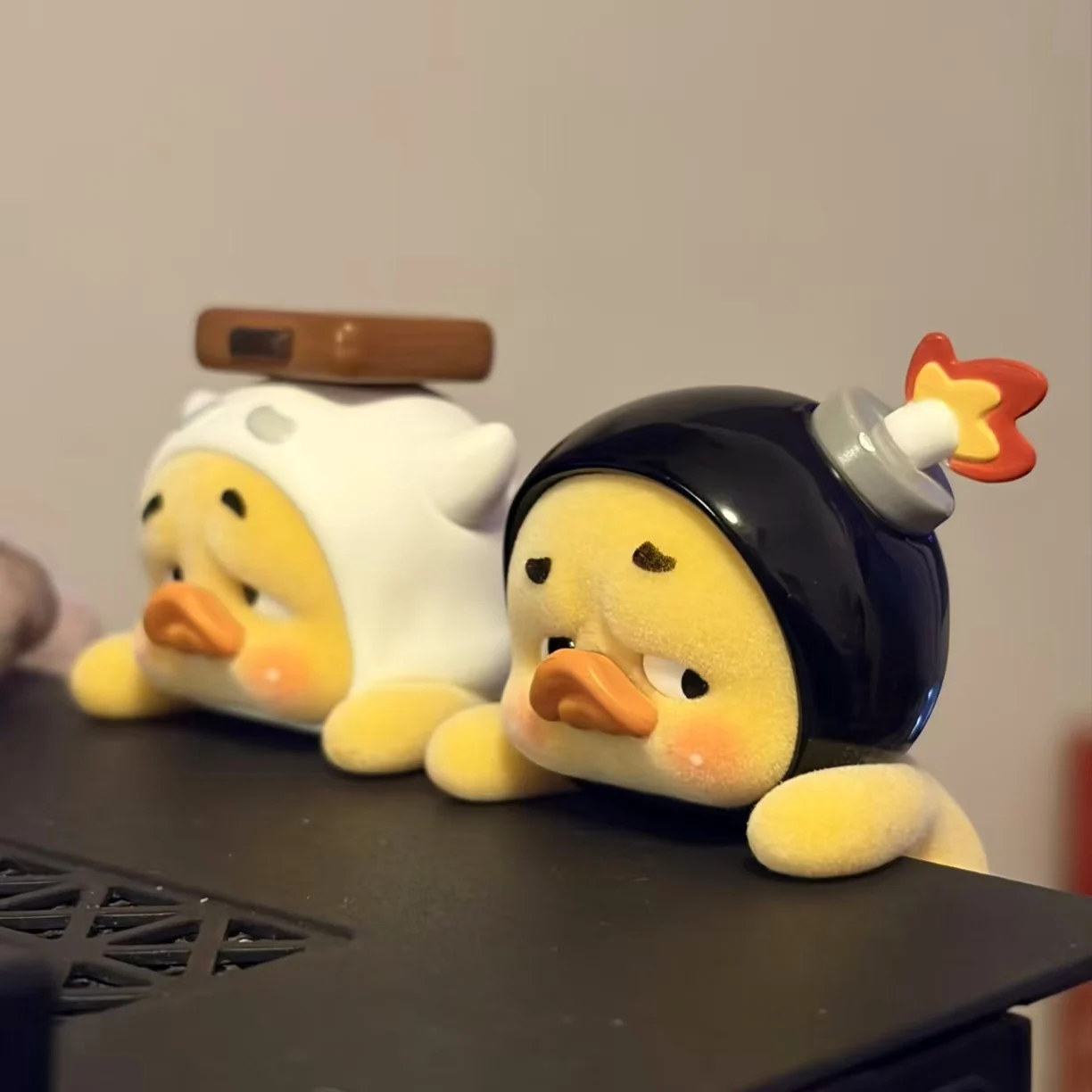 

For Fans Collector Upsetduck Status Display Duck Series Blind Box Cute Flocked Lying Prone Duck Figure Desktop Car Ornament Toy