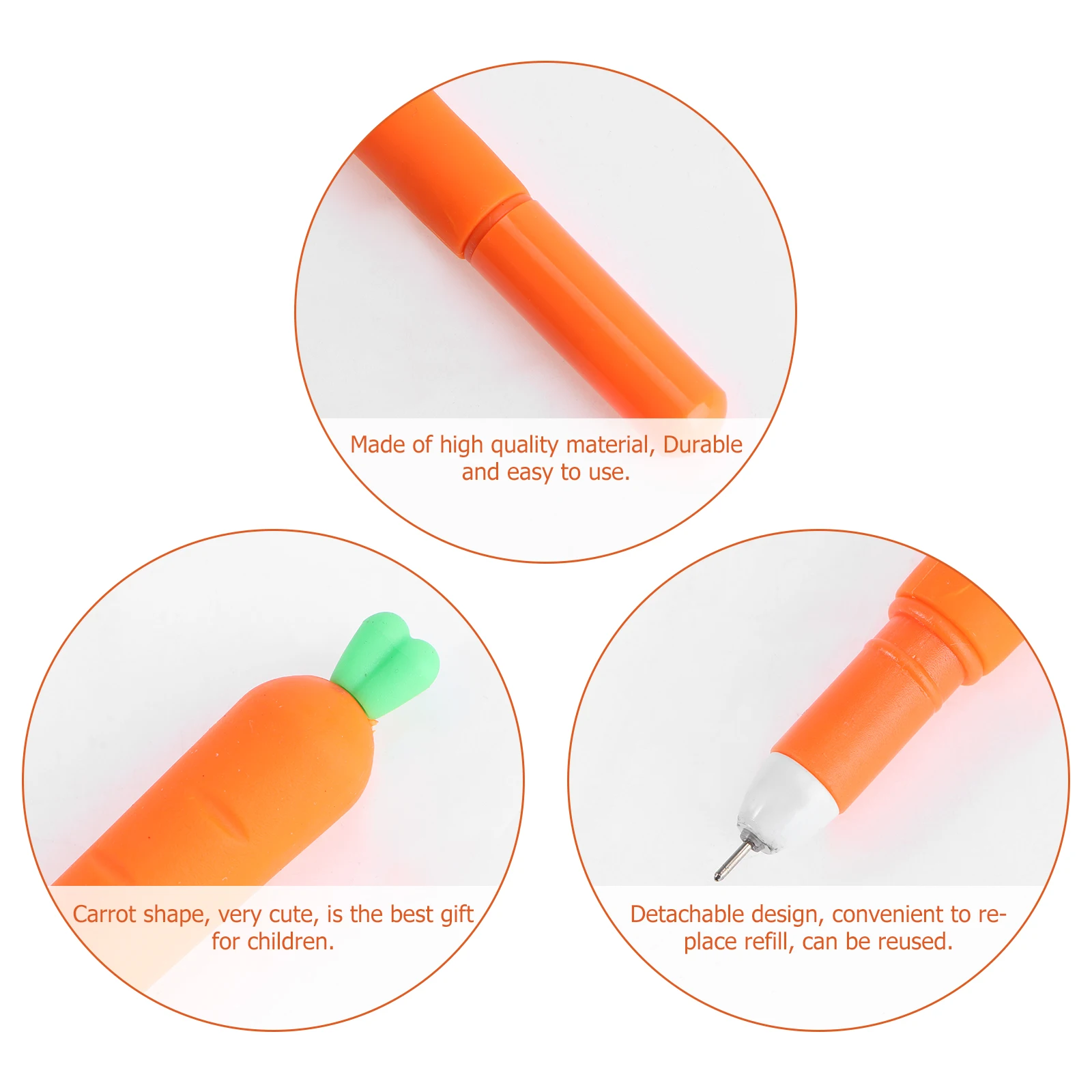 

12 Pack Carrot Gel Ink Pen Silicone Pen Novelty for Office and School Supplies Gift for