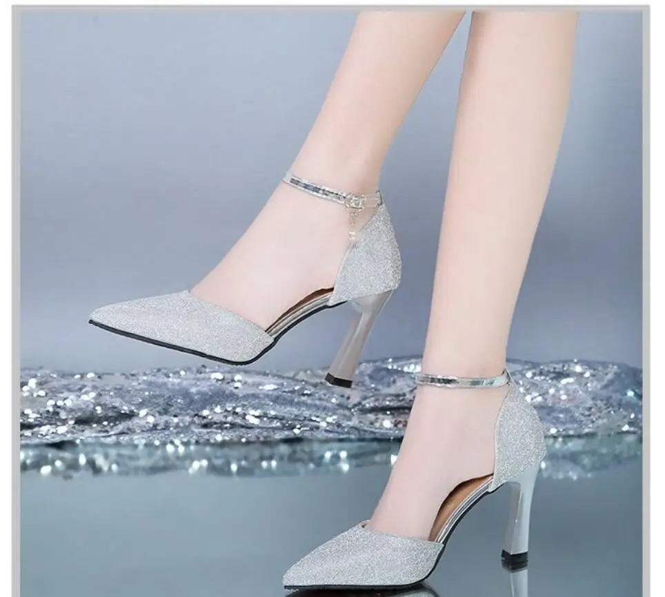 

New high heels platform pumps women spring Autumn fashion buckle solid shoes woman High heel PU leather waterproof shoes