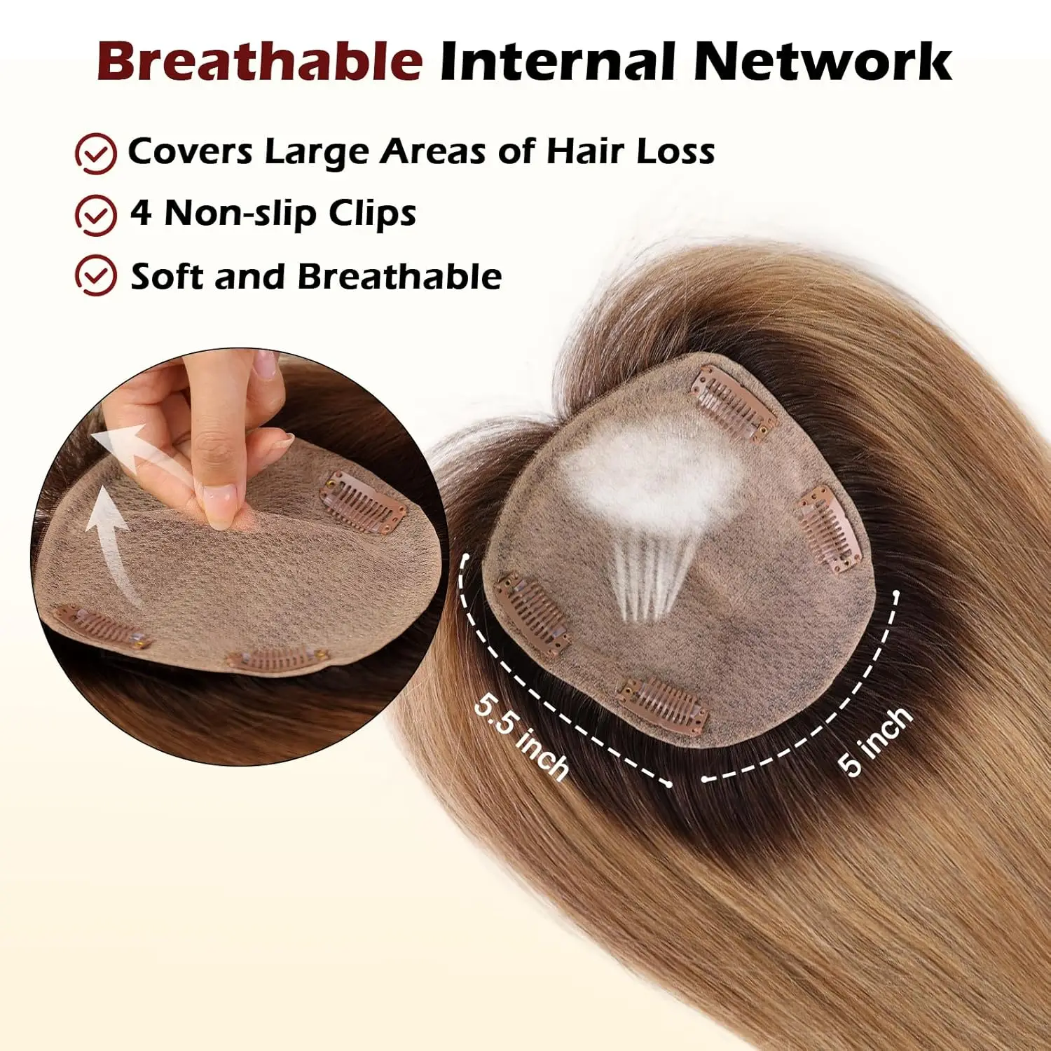 Ombre Brown Hair Topper 5