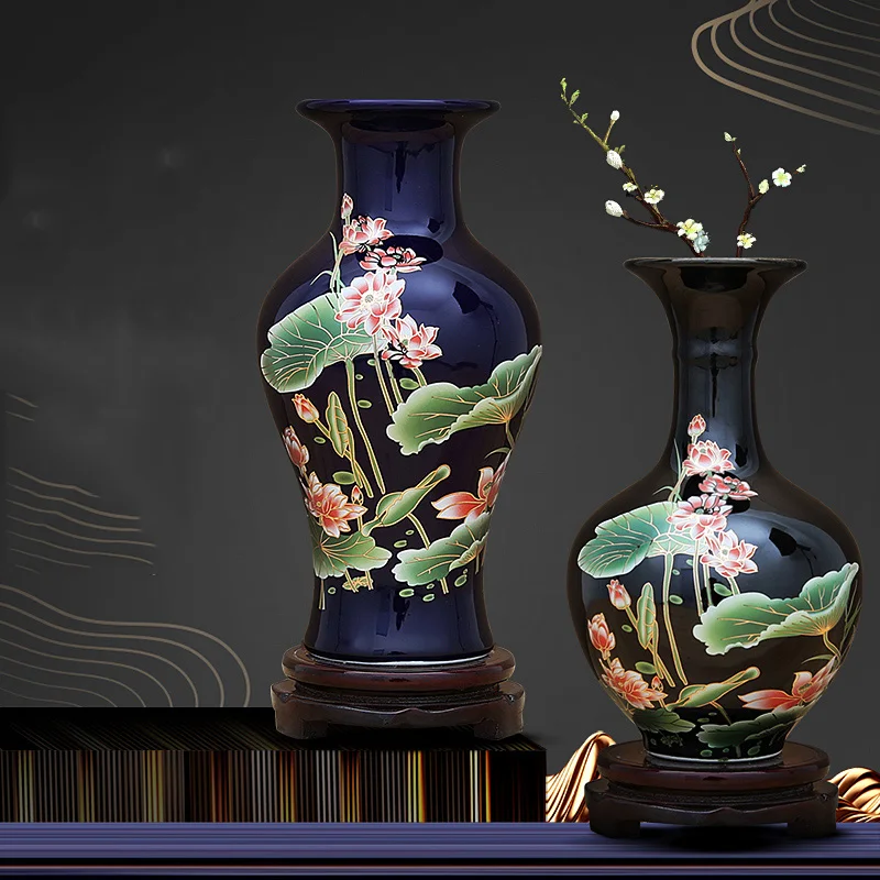 

Chinese Ceramic Vase Desktop Figurines Crafts Home Livingroom Table Furnishing Decoration Office Shop Accessories Ornaments Art