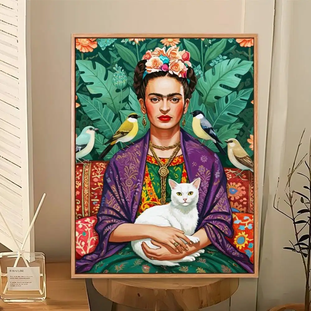 F-FridaS-S K-Kahlo art Poster Perfect Space Sticker Self Adhesive for Office Home Theater Wall Art Decor Fancy Gift