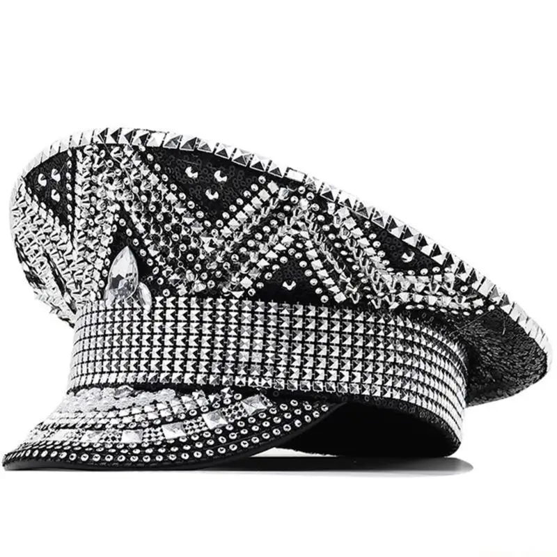 31BF Fashion Wedding Hat Bride Military Hat with Wedding Hat Carnivals Hat