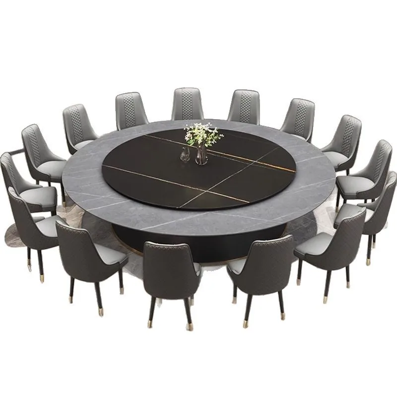 

Electric dining table, turntable slate, dining table and chairs