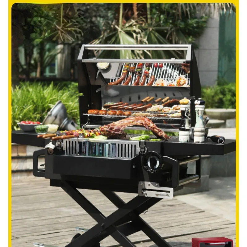 Villa Courtyard Charcoal Oven Outdoor Folding Household American Barbecue Grill Portable Barbecue Stove