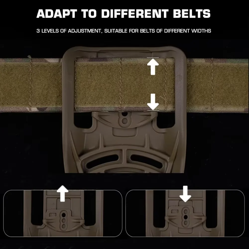 Pistol holster adapter, quick locking system platform, 360-degree basic adaptation, quick release modular design