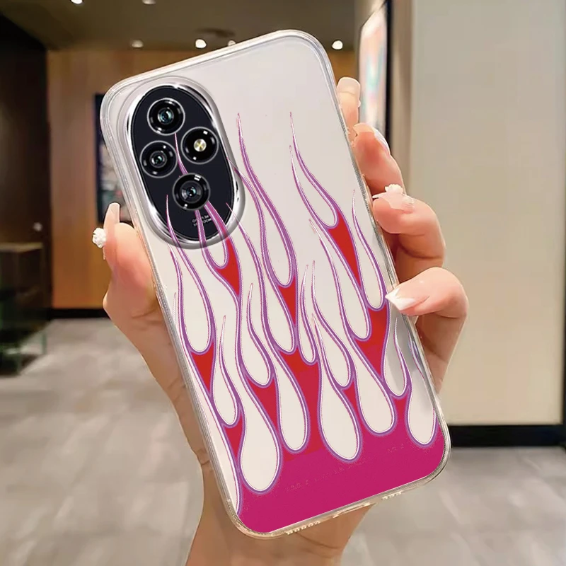 Transparent Case For Honor 200 400 Pro Lite Cover Cartoon Flowers Butterfly Soft TPU Shockproof Fundas Shockproof Bumper Bags