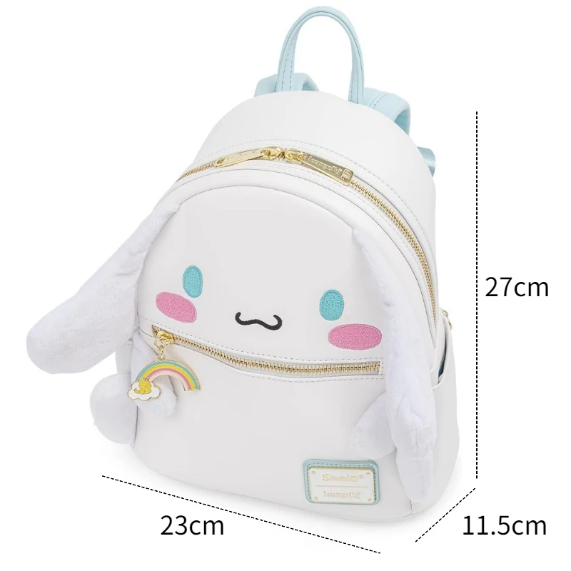 Original Loungefly Cinnamoroll 3D Kawaii Backpacks Anime Figure Cosplay Women\'s School Bags Fashion PU Leather Mini Backpacks