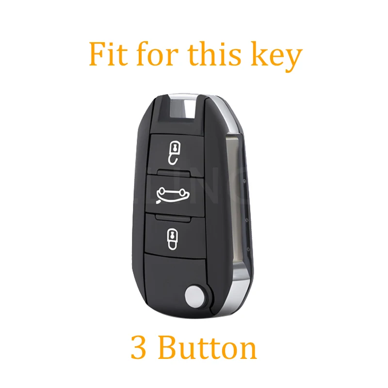 3 Buttons Flip Folding Key Soft TPU Car Key Case Cover for Peugeot 208 2008 301 308 508 5008 RCZ for Citroen C-Elysee C4-Cactus