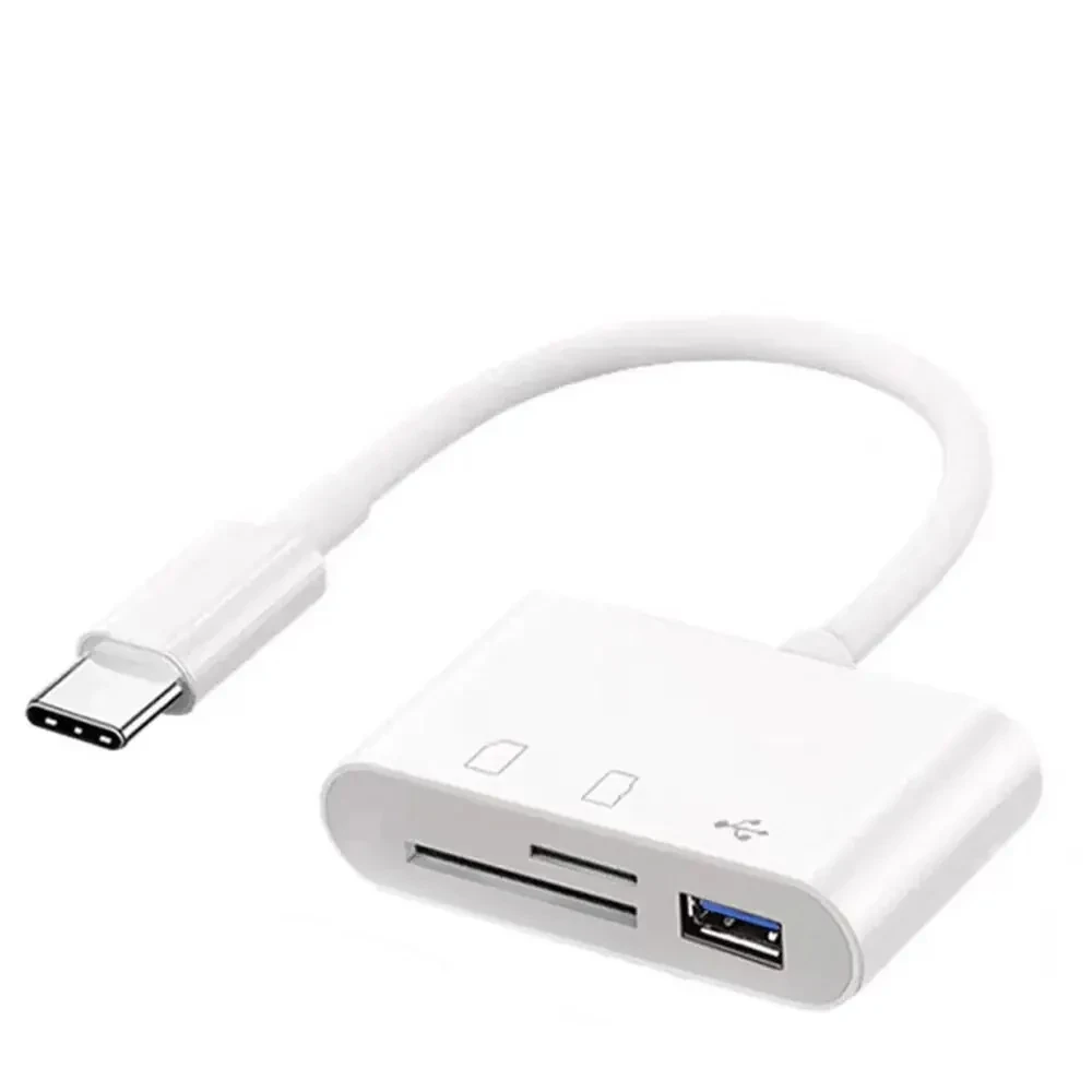 Adaptateur 3 en 1 Type-C, Tf, Cf, SD, Lecteur de Carte Mémoire, Enregistreur, Flash Compact Usb-C, Pro, Huawei, Macbook