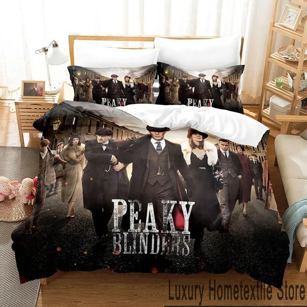 3D cetak Fashion Peaky TV Blinders Set tempat tidur anak laki-laki perempuan Twin Queen ukuran King selimut penutup sarung bantal tempat tidur anak laki-laki Dewasa kamar tidur