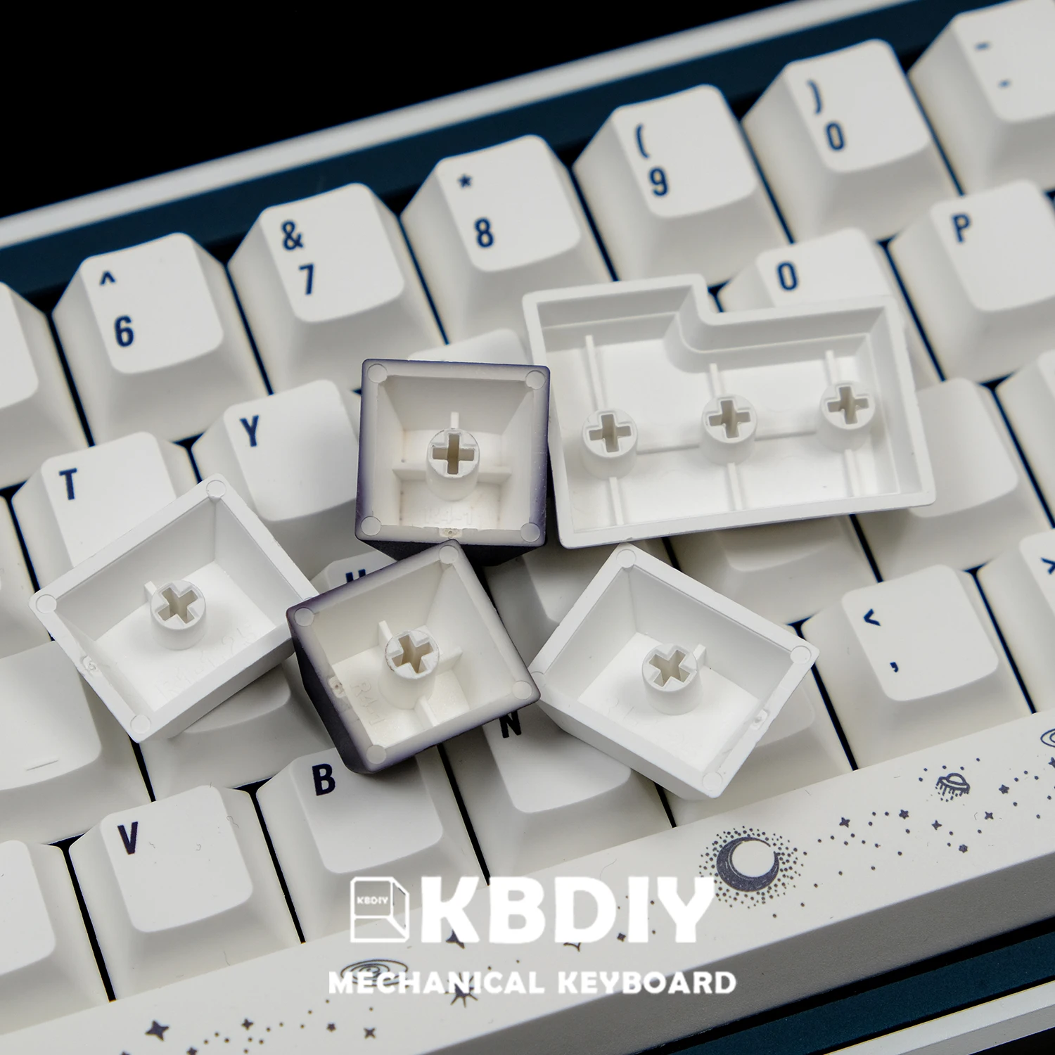 Imagem -06 - Kbdiy Cereja Perfil Japonês Espaço Exterior Keycap Conjunto para Teclado de Jogos Mecânicos Keycaps Pbt mx Switches Iso Cute143 Teclas