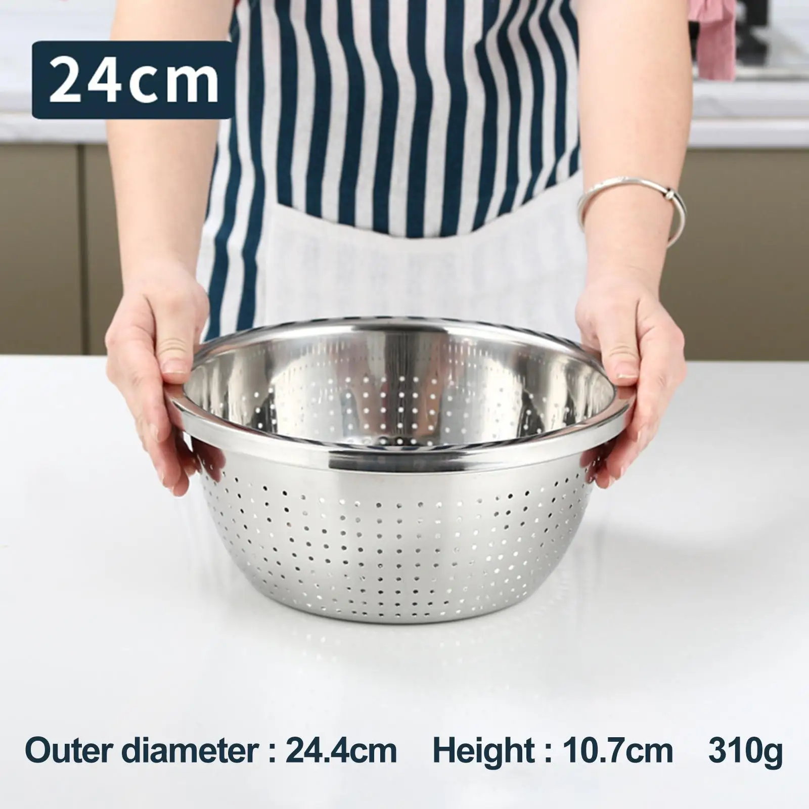 Stainless Steel Drain Colander Mesh Strainer Food Strainer Kitchen Colander Strainer for Carrots Grapes Tomatoes Veggies