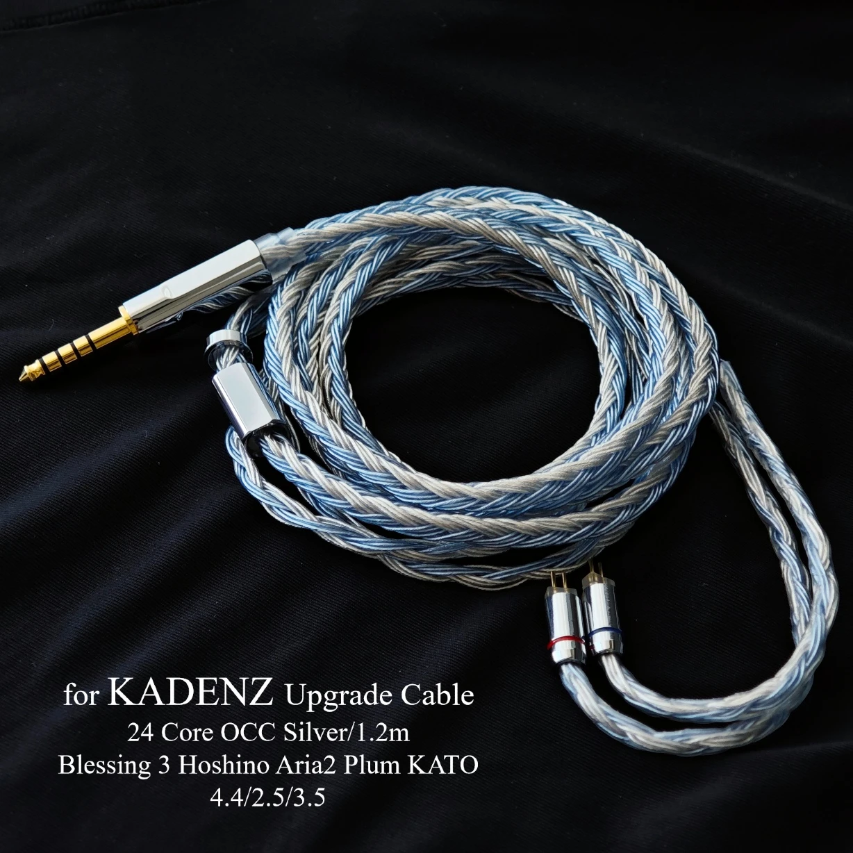 24-Core 3.5mm with Mic, Blessing 3, Hoshino, KADENZ, Aria2, Plum, KATO Headphone Upgrade Cable, 4.4mm Balanced wire