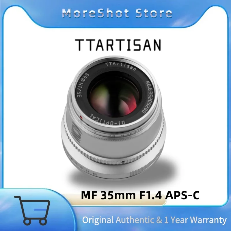 

TTArtisan 35mm F1.4 APS-C Manual Focus Prime Lens for Sony E Fujifilm XF Fuji X Nikon Z Canon M Leica L Panasonic Olympus M43
