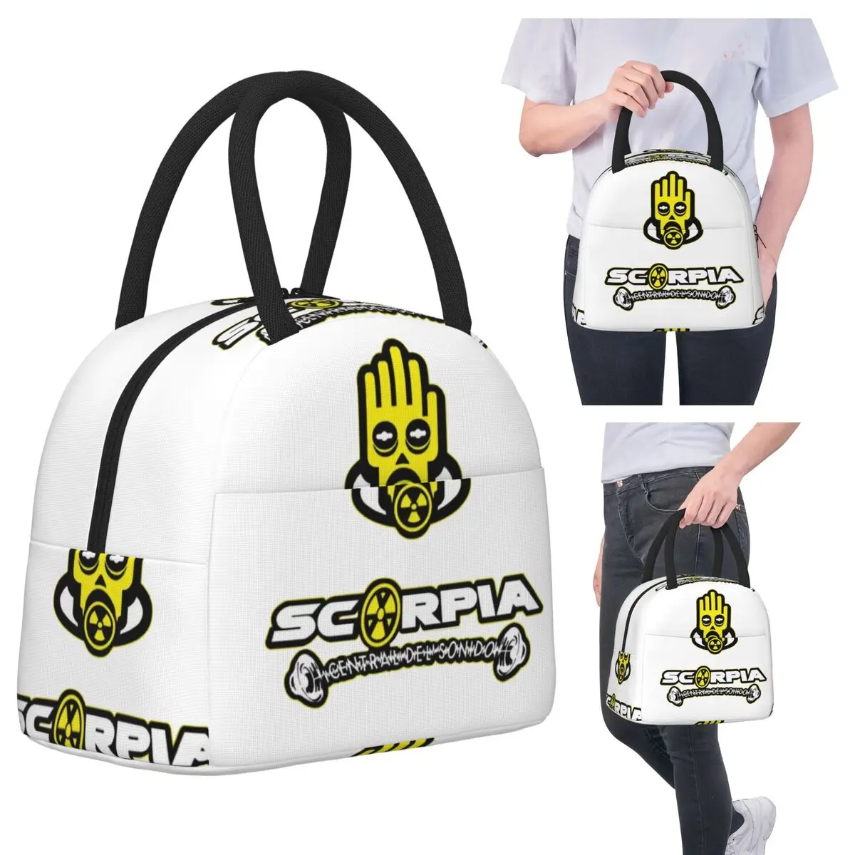 

Scorpia - Central Del Sonido Сумки для обеда Изолированная коробка для бенто Водонепроницаемая сумка для обеда Сумки для пикника Сумка-холодильник для женщин Детей Школа