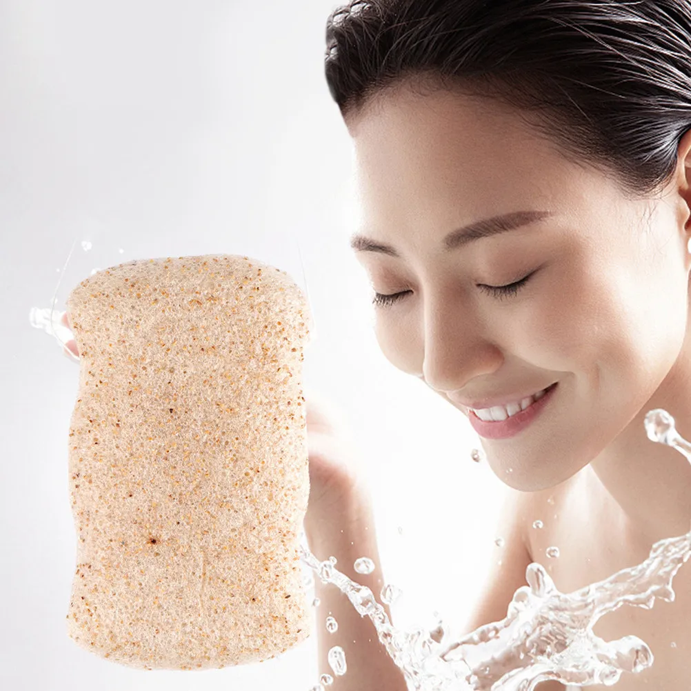 1 Esponja Facial de Konjac Natural Beige, Suave y Exfoliante, para Limpiar y Eliminar Puntos Negros y Blancos, para Lavado Facial