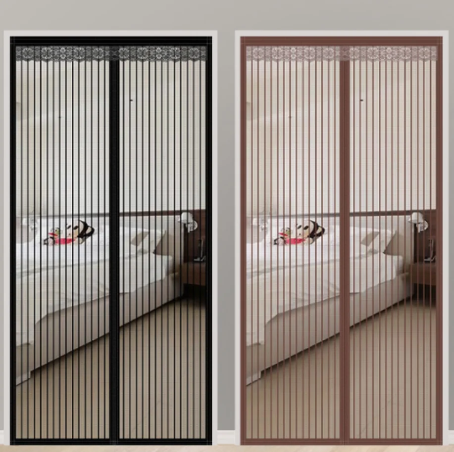 Door curtain summer mesh door net, high-end partition, self-priming magnet, magic tape, non perforated mosquito proof