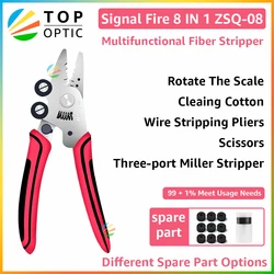 Free Shipping Signal Fire New 8 In 1 Optical Fiber Stripper Optic Miller Scissors Wire Pliers Zsq-08