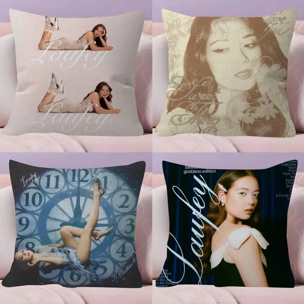 Singer L-LaufeyES ALBUM  Office Cushion Pillowcase Car Cushion Cover45X45CM Lumbar Pillowcase Sofa Pillowcover