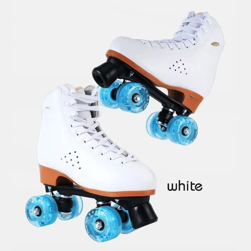 Adult Roller Four-wheel Shoes, Flash LED Wheels, Lightweight Nylon Frame, Breathable Microfiber Fit