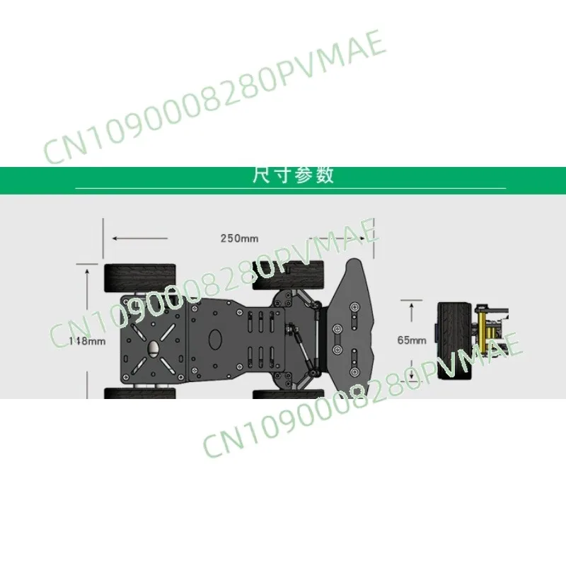 Steering Trolley Metal Chassis Smart Car 4wd Trolley Rear-wheel Drive Metal Motor PS2 Control