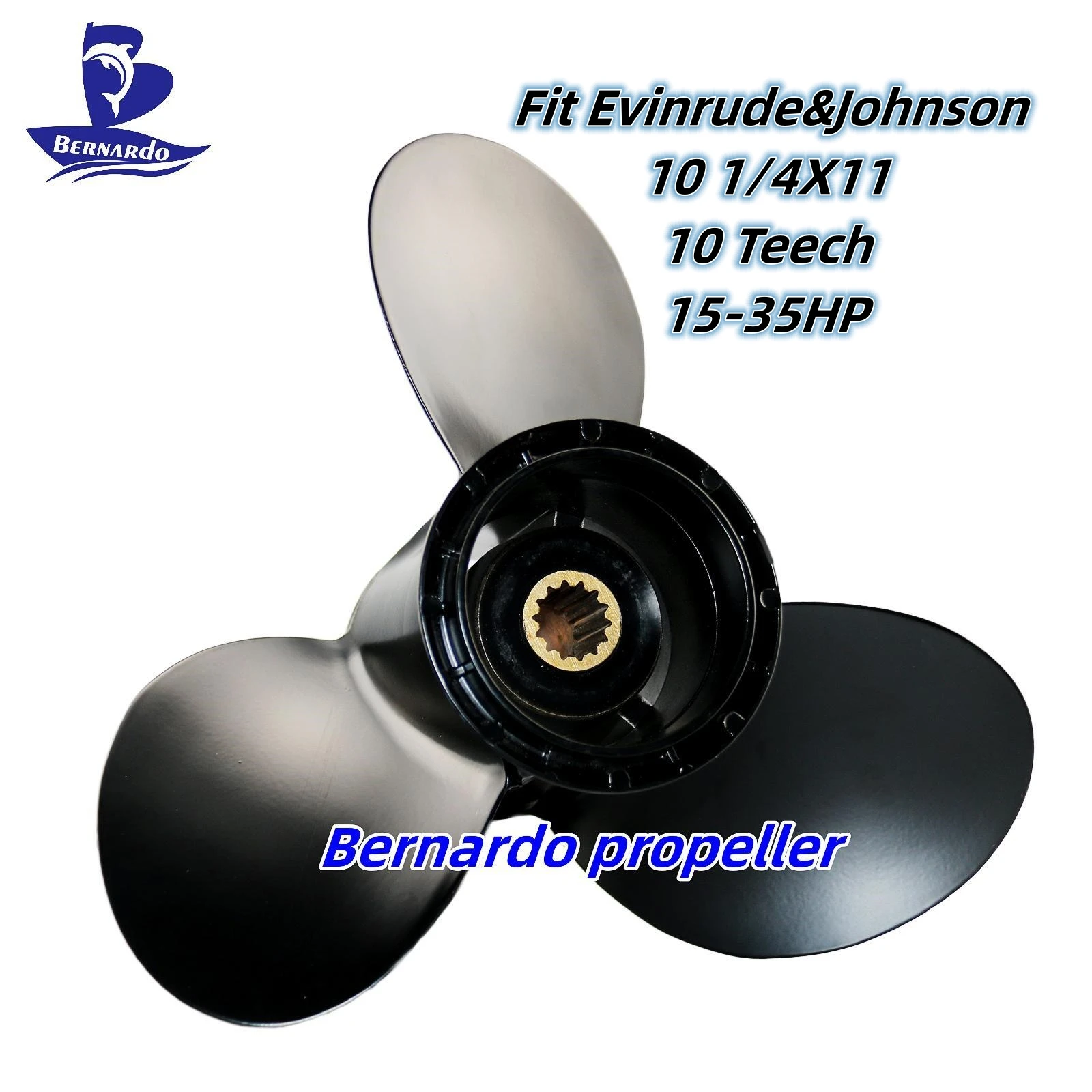 

Bernardo Boat Propeller 10 1/4X11 Fit Evinrude&Johnson Outboard Engine ETEC 15 20 25 30 35HP Screw 3 Blade 10 Tooth Spline RH