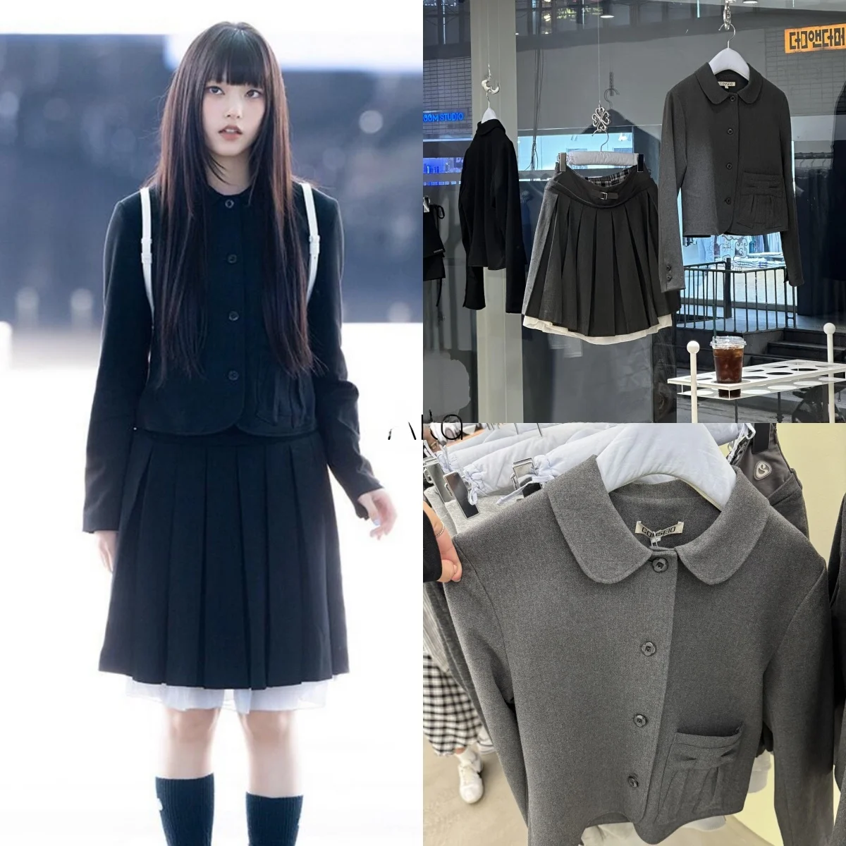 Co Isl Ey HaerinGirls' Spring 2025 Woolen Suit Set JaetSkirt Ensemble Faion Forward Vintage Inspired Design Made.