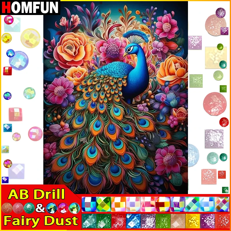 HOMFUN Fairy Dust AB Diamond Painting Full Square/Round Drill 5D fai da te \