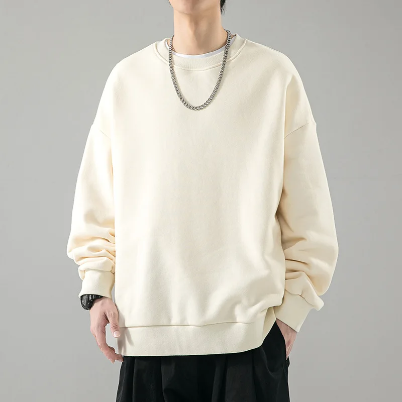 Spring Autumn O Neck Sweatshirts Men Solid Streetwear Y2K Pullover Hoodies Male Fashion Hip Hop Vintage Hoodie Mens Clothing