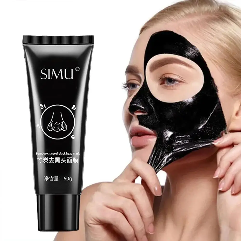 60g masker kupas penghilang komedo, Krim Masker Wajah penghilang komedo kontrol minyak hidung bintik hitam jerawat pembersih dalam kosmetik untuk wanita kulit J1U0