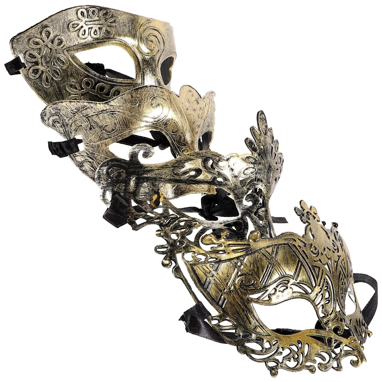 

4Pcs Retro Crown Masquerade Mask Durable Plastic Party Festival Prop Cosplay Costume Accessory Masquerade Plastic Mask