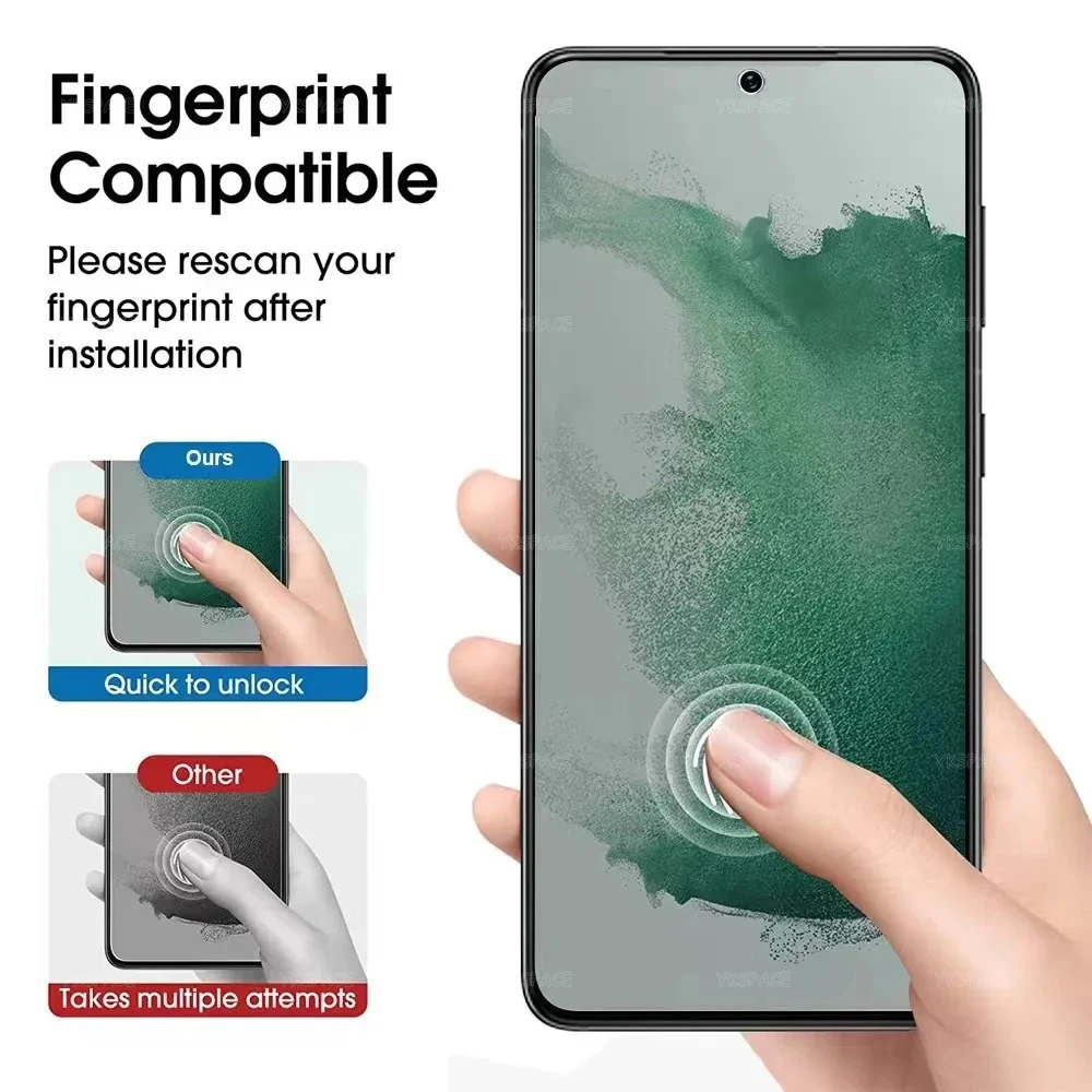 2Pcs Unlock Fingerprint Anti Spy Peeping Privacy 0.2mm 9H Te
