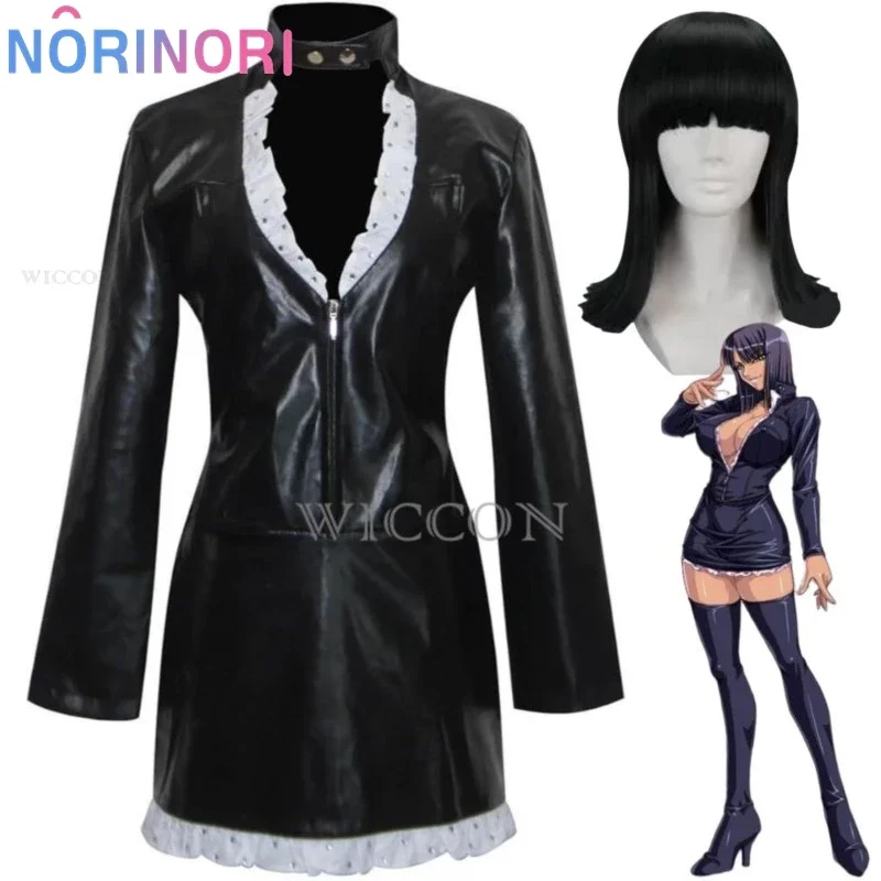 Nylrobin anime cosplay costume Miss allsunday Black Pu uniform dress adult woman sexy kawaii Carnival Halloween suit