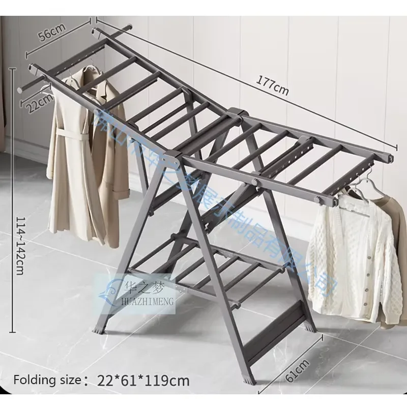Foldable Floor Drying Rack for Balcony Simple Practical Household Clothes Hanger Stand Space Saving Laundry Organizer