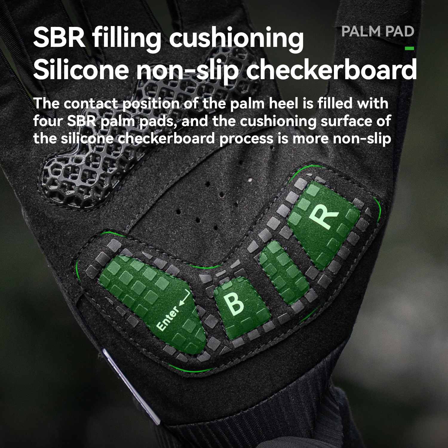 ROCKBROS Cycling Full Finger Gloves 3D Print Palm Pad SBR Shock Absorption Cushion Long Finger Gloves Non-slip Cycling Gloves